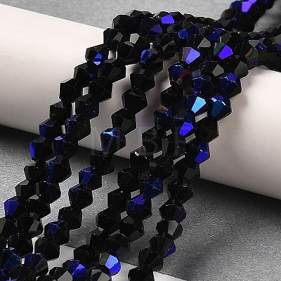 Opaque Solid Color Electroplate Glass Beads Strands EGLA-A039-P2mm-L17-1