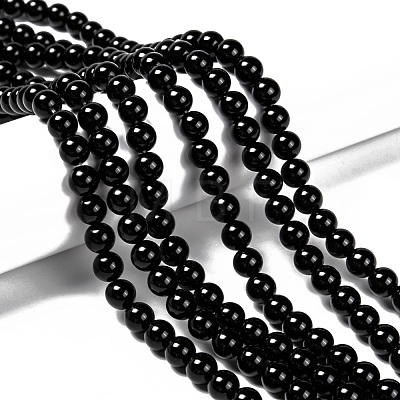 Natural Eyeless Obsidian Beads Strands G-K123-06-8mm-1