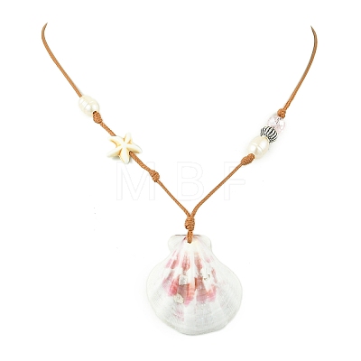 Shell Pendant Necklaces NJEW-TA00179-01-1