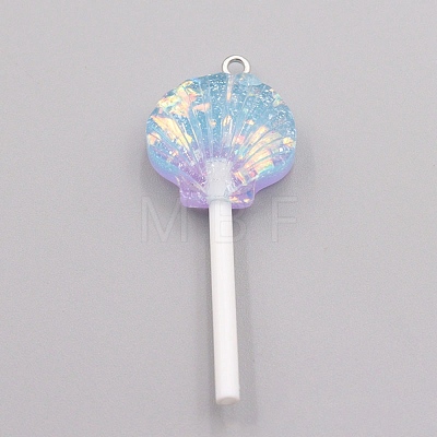 Resin Pendants RESI-WH0025-12B-1