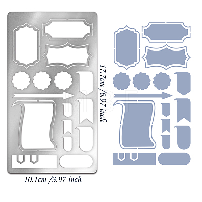 Retro Stainless Steel Metal Cutting Dies Stencils DIY-WH0242-286-1