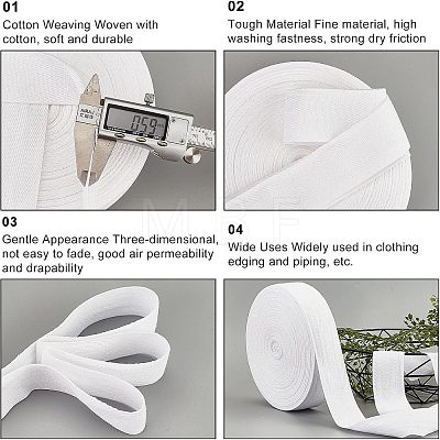 Cotton Cotton Twill Tape Ribbons OCOR-WH0057-30G-01-1