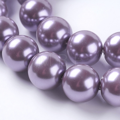 Eco-Friendly Dyed Glass Pearl Round Beads Strands HY-A002-14mm-RB056-1