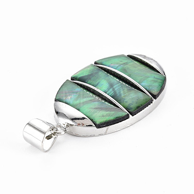 Natural Abalone Shell/Paua Shell Big Pendants SHEL-N333-009A-B01-1