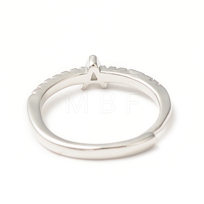 Clear Cubic Zirconia Initial Letter Adjustable Ring RJEW-C052-01P-A-1