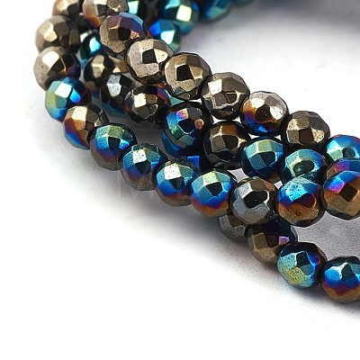 Electroplated Non-magnetic Synthetic Hematite Beads Strands G-P408-O-3mm-1