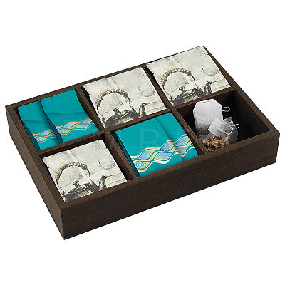 6 Grids MDF Desktop Jewelry Storage Trays ODIS-WH0099-210-1