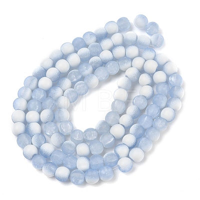 Frosted Crackle Glass Beads Strands GLAA-U001-6mm-M14-1