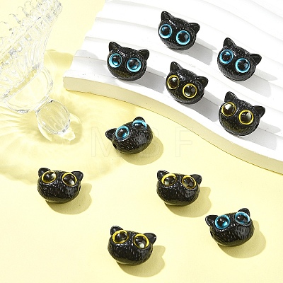 10Pcs 2 Colors Opaque Resin Beads RESI-YW0001-93-1