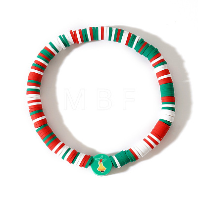 Christmas Polymer Clay Heishi & Acrylic Beads Stretch Bracelets for Women MC0425-1-1