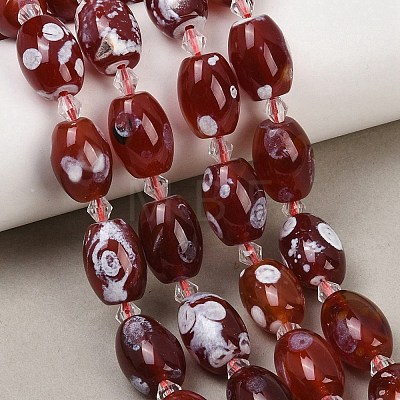 Natural Fire Crackle Agate Beads Strands G-K393-G03-12x16-1