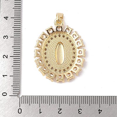 Brass Cubic Zirconia Pendants KK-Z050-30G-01-1
