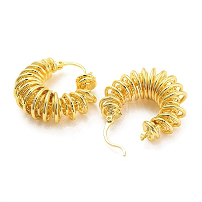 Rack Plating Brass Wire Spiral Hoop Earrings EJEW-A028-02G-1