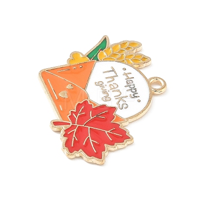 Thanksgiving Day Alloy Enamel Pendants ENAM-I076-01G-010-1