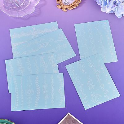 6 Sheets Luminous Paper Tattoo Stickers STIC-TAC0001-007A-1
