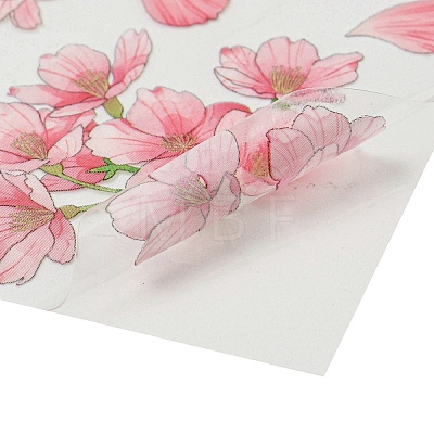 3Pcs 3 Styles Flower PET Waterproof Stickers Sets STIC-C008-02D-1