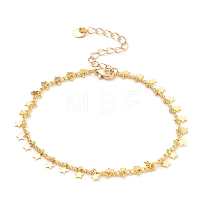 Brass Charm Bracelets BJEW-JB05515-04-1