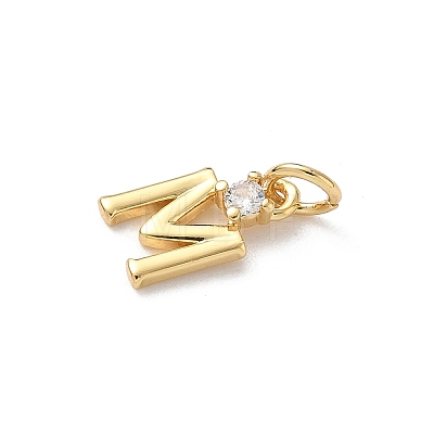 Brass Pave Clear Cubic Zirconia Charms KK-A273-01G-M-1