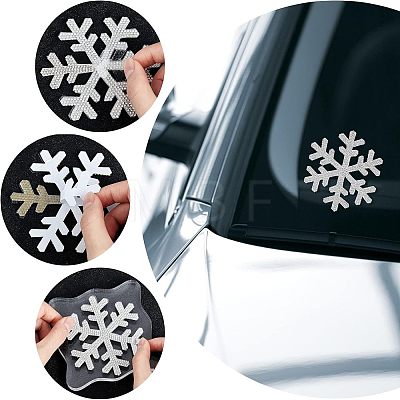 SUPERFINDINGS 4Pcs 2 Style Snowflake & Butterfly Glitter Hotfix Rhinestone DIY-FH0003-49-1