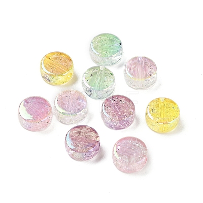 UV Plating Rainbow Iridescent Acrylic Beads OACR-F009-07-1
