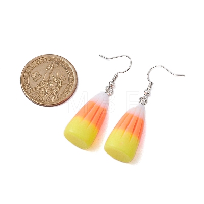 Candy Corn Resin Dangle Earrings EJEW-JE05863-1