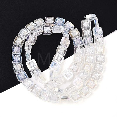 Electroplate Transparent Glass Beads Strands X-EGLA-N017-03A-1