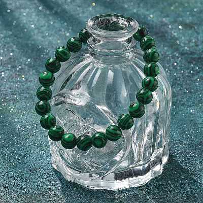 Synthetic Malachite(Dyed) Bead Stretch Bracelets BJEW-K212-B-031-1