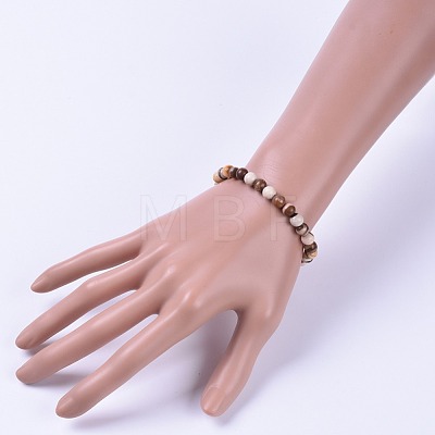 Natural Gemstone Stretch Bracelets BJEW-JB04557-1