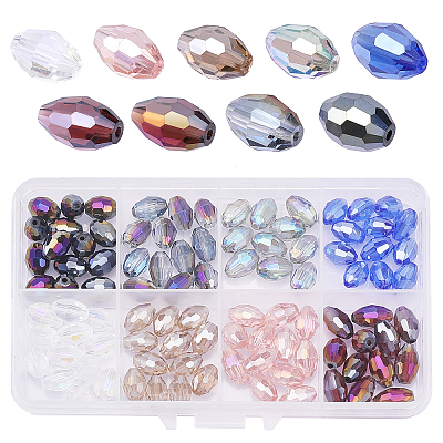 80pcs 8 Colors Electroplate Glass Beads EGLA-CA0001-14-1