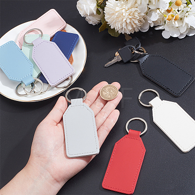  10Pcs 10 Colors PU Imitation Leather Keychains KEYC-NB0001-74-1