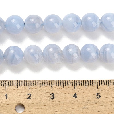 Natural Blue Lace Agate Beads Strands G-L634-B02-8mm-1