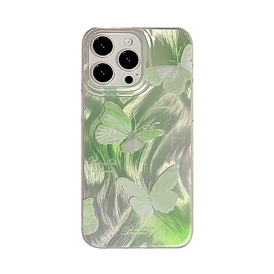 Summer Green Butterfly TPU Plastic Mobile Phone Cover PW-WG901B1-03-1