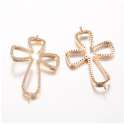 Brass Micro Pave Cubic Zirconia Links ZIRC-Q002-48KC-1