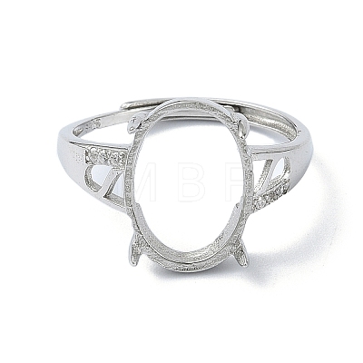 Adjustable 925 Sterling Silver Ring Components STER-K179-38P-1
