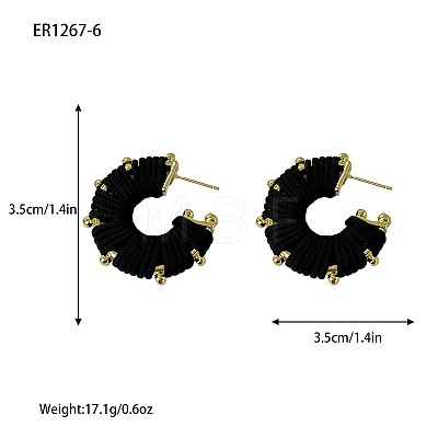 Alloy & Imitation Leather Stud Earrings WG3B4DD-02-1