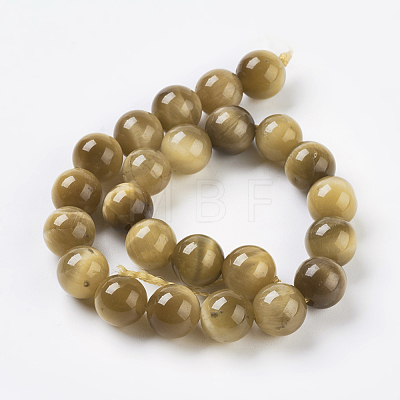 Natural Gold Tiger Eye Beads Strands G-C076-8mm-1AA-1