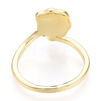 Natural Pearl Open Cuff  Ring with Msilver-Lipped Pearl Oyster X-PEAR-N022-C11-1