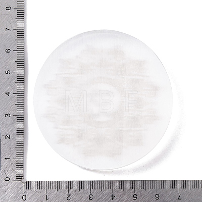 Flat Round Natural Selenite Slice Coasters DJEW-C015-02F-1