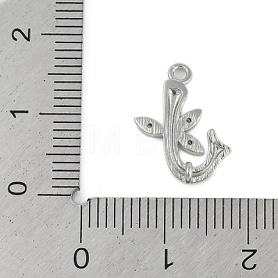 Brass Crystal Rhinestone Letter Links Connector Charms KK-S395-06P-J-1