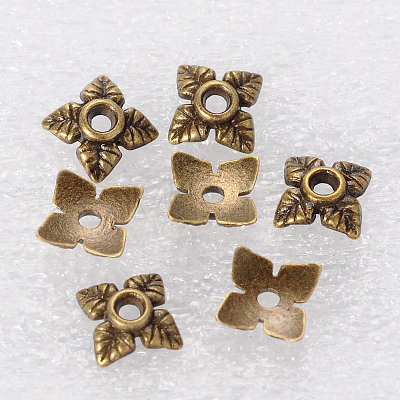 Tibetan Style Alloy Bead Caps TIBEB-Q018-B-LF-1