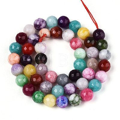 Dyed Natural White Jade Beads Strands G-T139-8mm-60-09-1