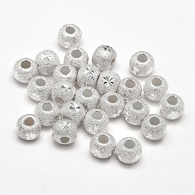 Fancy Cut Textured 925 Sterling Silver Round Beads STER-F012-03A-1