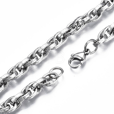 Non-Tarnish 201 Stainless Steel Rope Chain Bracelet BJEW-S057-82-1