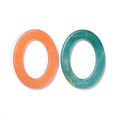 Oval Imitation Gemstone Acrylic Linking Rings OACR-R022-M-1