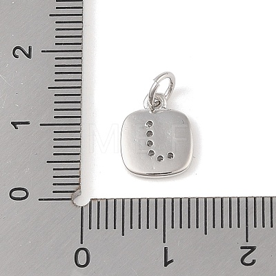 Rack Plating Brass Micro Pave CLear Cubic Zirconia Charms KK-E110-14P-J-1