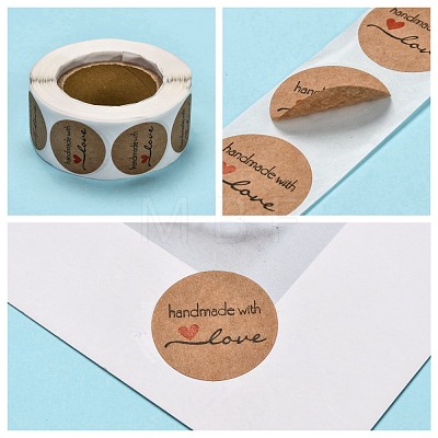 Self-Adhesive Kraft Paper Gift Tag Stickers DIY-G013-A01-1