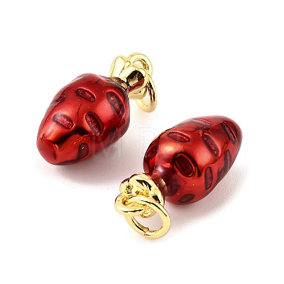 Fruit Brass Enamel Pendants KK-M324-04A-G-1