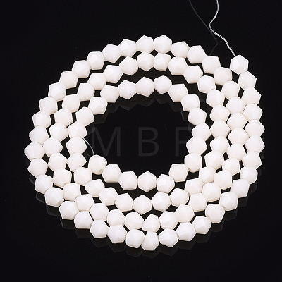 Opaque Solid Color Glass Beads Strands X-GLAA-Q080-4mm-B04-1