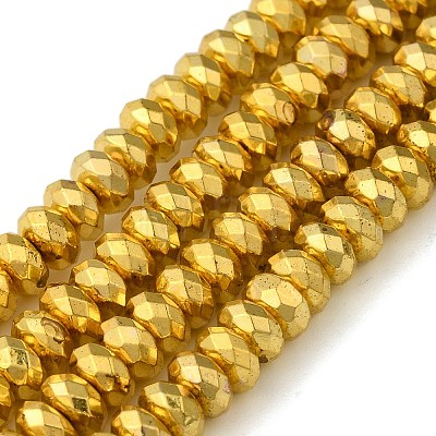 Electroplate Non-magnetic Synthetic Hematite Beads Strands G-L485-06D-G-1