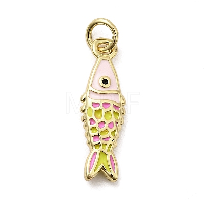 Brass Enamel Pendants KK-A266-39G-03-1